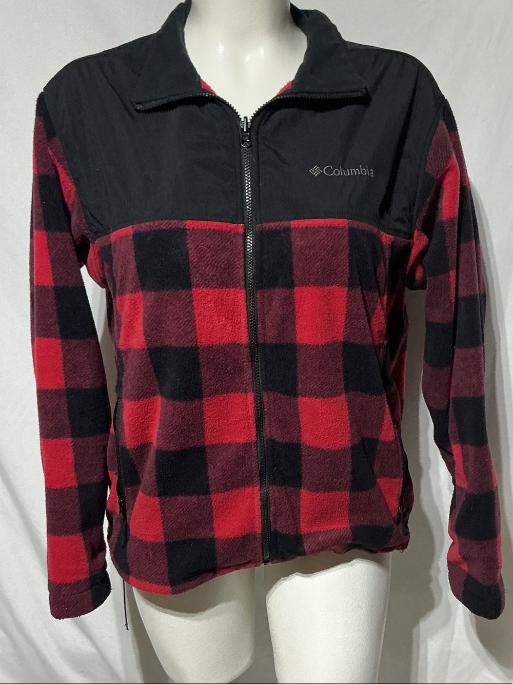 Columbia Bugaboo Interchange Men’s Black and Red Buffalo Plaid Zip Jacket Sz XXL